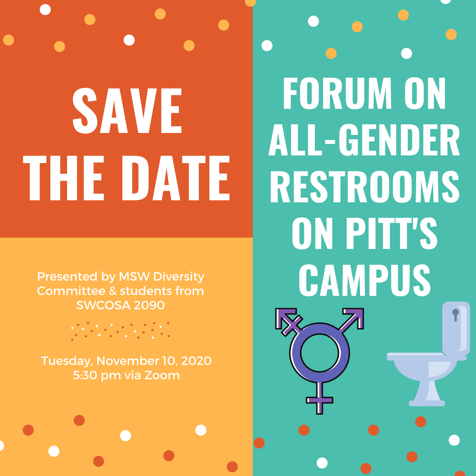 SEC: Forum on All-Gender Restrooms on Pitt's Campus flyer