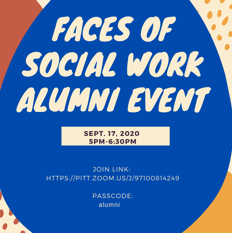 Faces of Social Work Alumni Event flyer