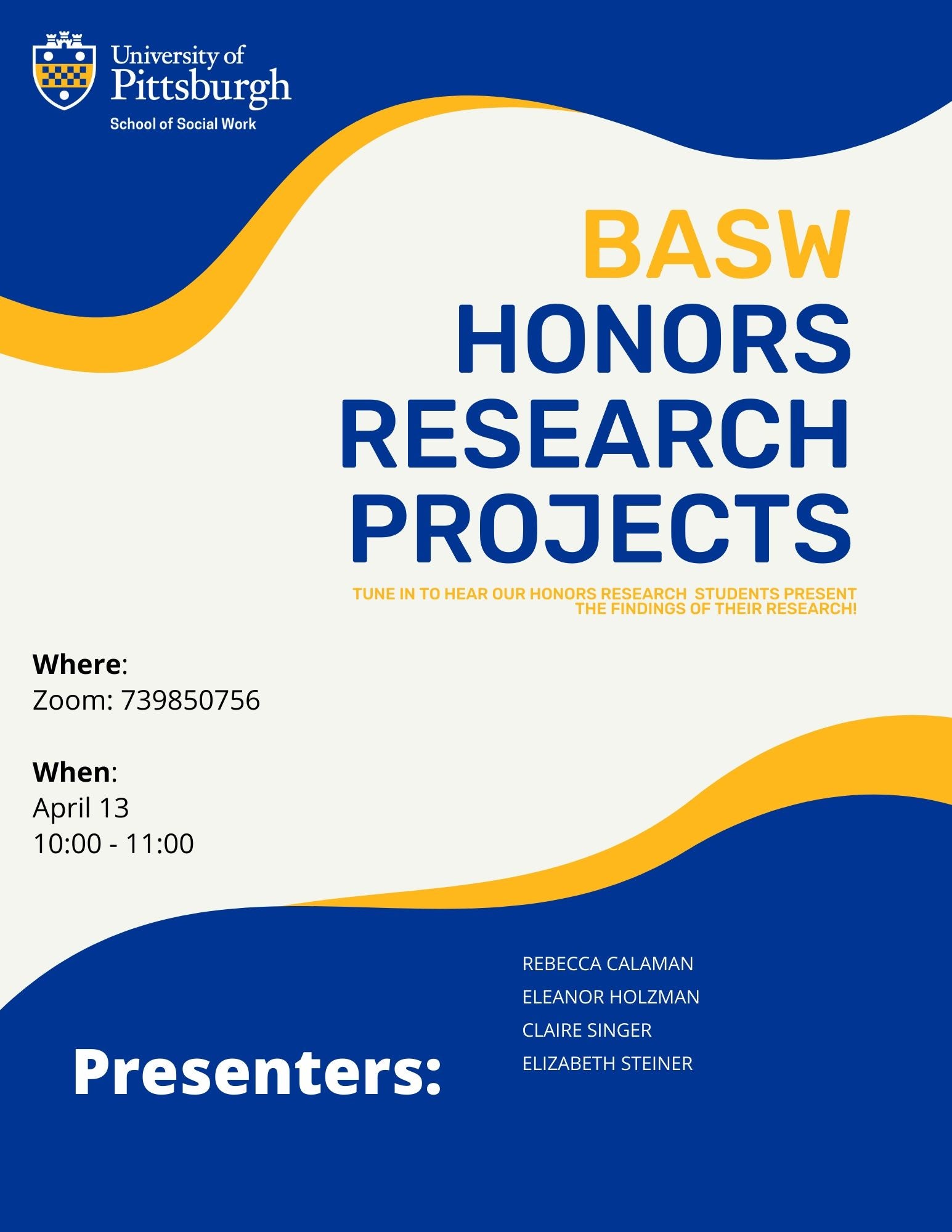 BASW Honors Research projects flyer