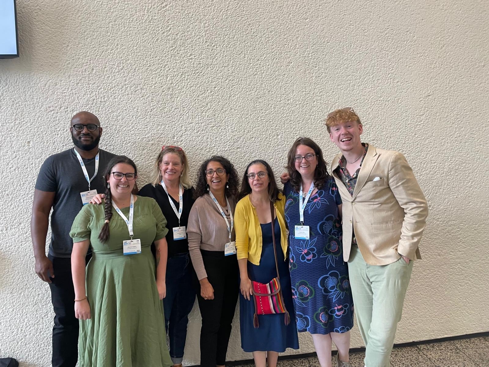 Dr. Nev Jones and PhD student Shannon Pagdon with fellow researchers in Berlin