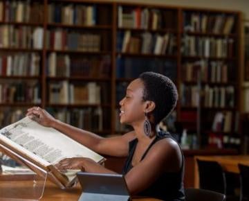Woman reading book
