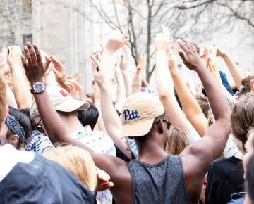 Students participate at an event on the Pittsburgh campus.