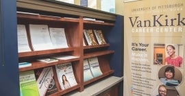 Books shelf at VanKirk Career Center